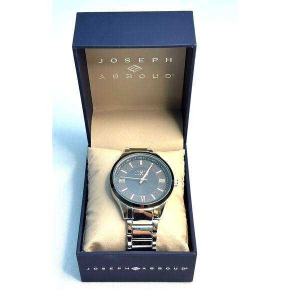 JOSEPH ABBOUD Men’s Stainless-Steel Link Bracelet Watch Black Dial AB5/5170TT - Picture 4 of 7